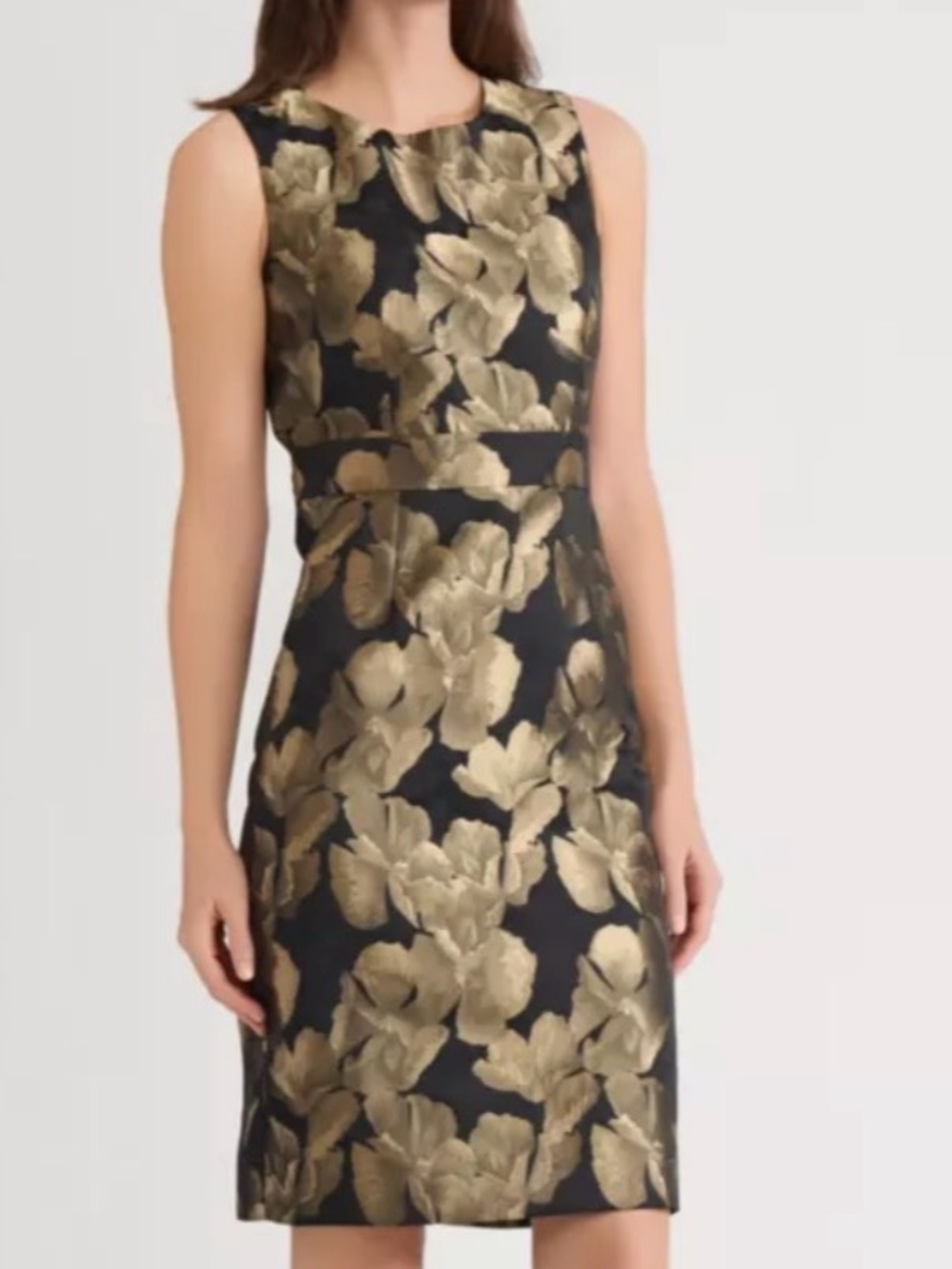 NWT Kasper Women's Floral Jacquard Sheath Dress, sophisticated and timeless